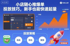 小店随心推爆单投放技巧，新手也能快速起量-金融资料分享