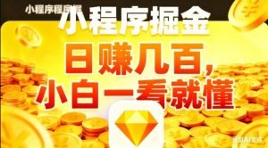 微信小程序掘金项目，日入几张，项目简单，小白一看就懂，5分钟就能学会上手操作【揭秘】-金融资料分享
