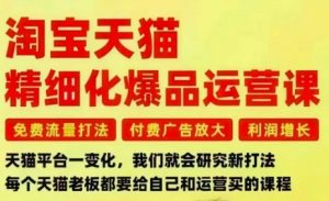 淘宝天猫精细化爆品运营课，免费流量打法-付费广告放大-利润增长-三大核心痛点，一次全部解决-金融资料分享