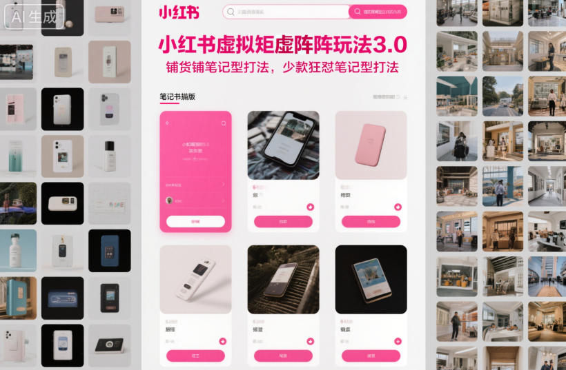 小红书虚拟矩阵玩法3.0,铺货铺笔记型打法,少款狂怼笔记型打法-金融资料分享