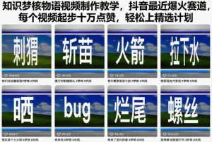 知识梦核物语视频制作教学，抖音最近爆火赛道，每个视频起步十万点赞，轻松上精选计划-金融资料分享