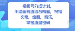 视频号分成计划，人生感悟手绘画赛道，文案，绘画，音乐，掌握流量密码-金融资料分享