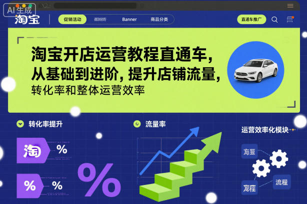 淘宝开店运营教程直通车，从基础到进阶，提升店铺流量，转化率和整体运营效率（更新11月）-金融资料分享