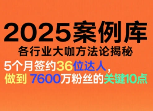 2025案例库，收录各行业大咖的方法论，各行业大咖方法论揭秘-金融资料分享