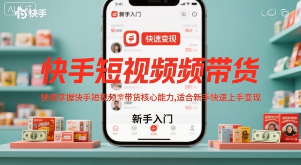 快手短视频带货,快速掌握快手短视频带货核心能力,适合新手快速上手变现-金融资料分享