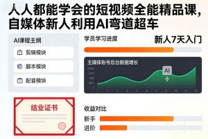 人人都能学会的短视频全能精品课，自媒体新人利用AI弯道超车-金融资料分享