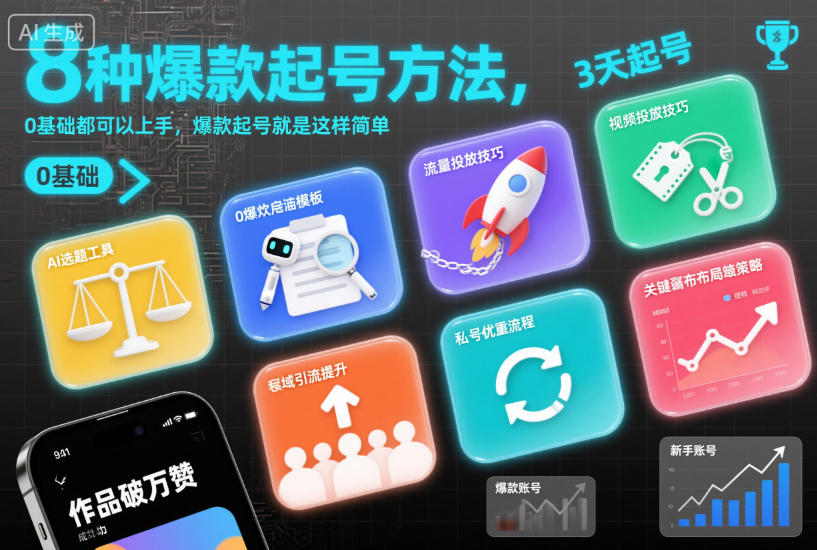 8种爆款起号方法，0基础都可以上手，爆款起号就是这样简单-金融资料分享