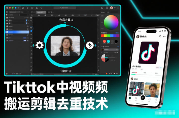 Tiktok中视频纯搬运剪辑去重技术,外来技术,自行测试-金融资料分享