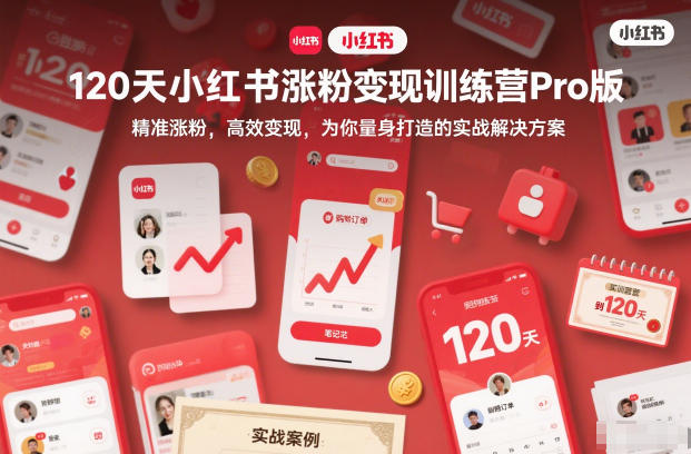 120天小红书涨粉变现训练营Pro版,精准涨粉,高效变现,为你量身打造的实战解决方案-金融资料分享
