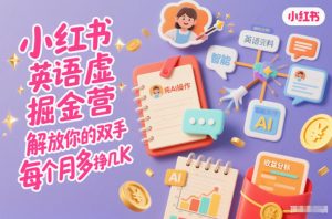 小红书英语虚拟资料掘金营，纯AI操作，解放你的双手，每个月多挣几K-金融资料分享