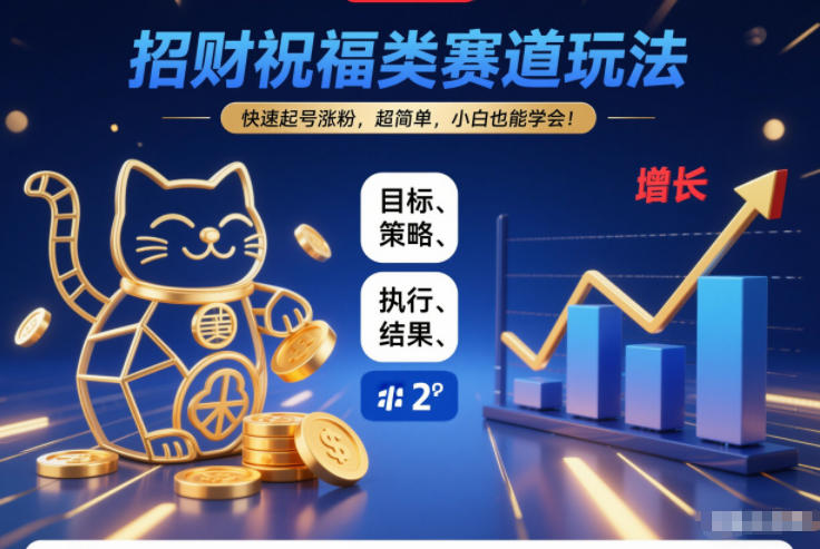 招财祝福类赛道玩法,快速起号涨粉,超简单,小白也能学会!-金融资料分享