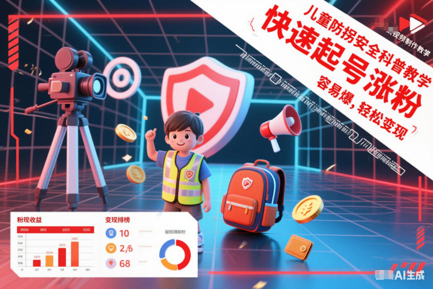 儿童防拐安全科普知识视频制作教学,快速起号涨粉,容易爆,轻松变现-金融资料分享
