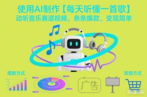 使用AI制作【每天听懂一首歌】动听音乐赛道视频，条条爆款，变现简单-金融资料分享
