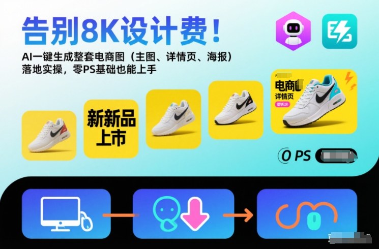 告别8K设计费!AI一键生成整套电商图(主图、详情页、海报)落地实操,零PS基础也能上手-金融资料分享