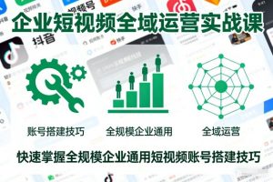 企业短视频全域运营实战课，快速掌握全规模企业通用短视频账号搭建技巧-金融资料分享