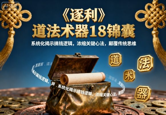 《逐利》道法术器18锦囊，系统化揭示搞钱逻辑，浓缩关键心法，颠覆传统思维（更新）-金融资料分享