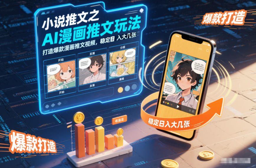 小说推文之AI漫画推文玩法,打造爆款漫画推文视频,稳定日入大几张-金融资料分享