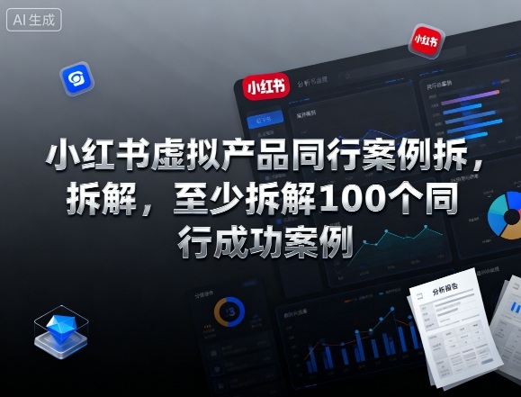 小红书虚拟产品同行案例拆解，至少拆解100个同行成功案例（完结）-金融资料分享