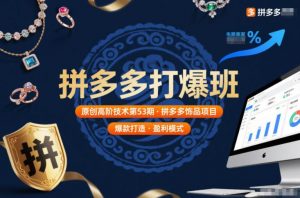 拼多多打爆班原创高阶技术第53期，拼多多饰品项目-金融资料分享