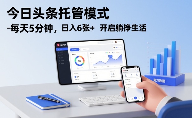 今日头条托管模式,每天5分钟,日入6张+,开启躺挣生活【揭秘】-金融资料分享