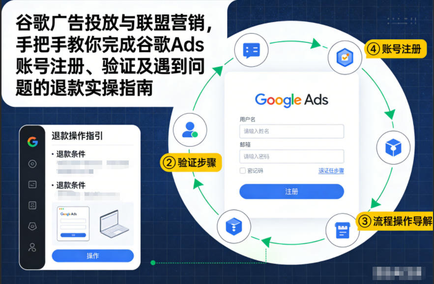 谷歌广告投放与联盟营销,手把手教你完成谷歌Ads账号注册、验证及遇到问题的退款实操指南-金融资料分享