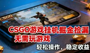 CSGO游戏挂G掘金捡漏，不需要玩游戏，操作简单，收益稳定【揭秘】-金融资料分享