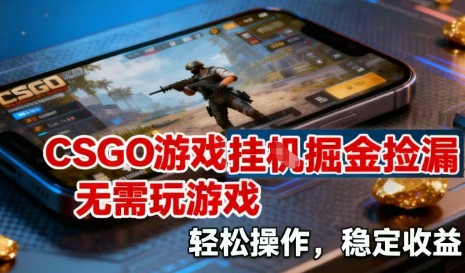 CSGO游戏挂G掘金捡漏，不需要玩游戏，操作简单，收益稳定【揭秘】-金融资料分享