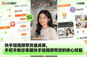 快手短视频带货速成课，手把手教你掌握快手短视频带货的核心技能-金融资料分享
