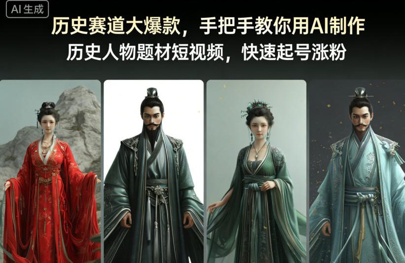 历史赛道大爆款，手把手教你用AI制作历史人物题材短视频，快速起号涨粉-金融资料分享