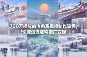 700万播放的治愈系视频制作流程，快速爆流涨粉接广变现-金融资料分享