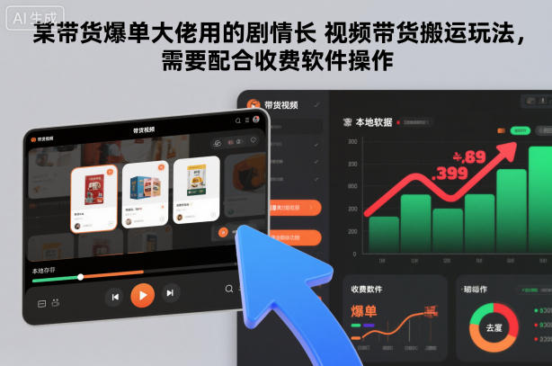 某带货爆单大佬用的剧情长视频带货搬运玩法，需要配合收费软件操作-金融资料分享