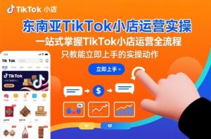 东南亚TikTok小店运营实操,一站式掌握TikTok小店运营全流程,只教能立即上手的实操动作-金融资料分享