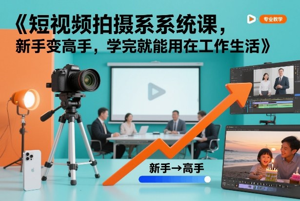短视频拍摄系统课,新手变高手,学完就能用在工作生活-金融资料分享