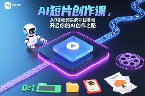 AI短片创作课，从0基础到实战项目落地，开启你的AI创作之路-金融资料分享