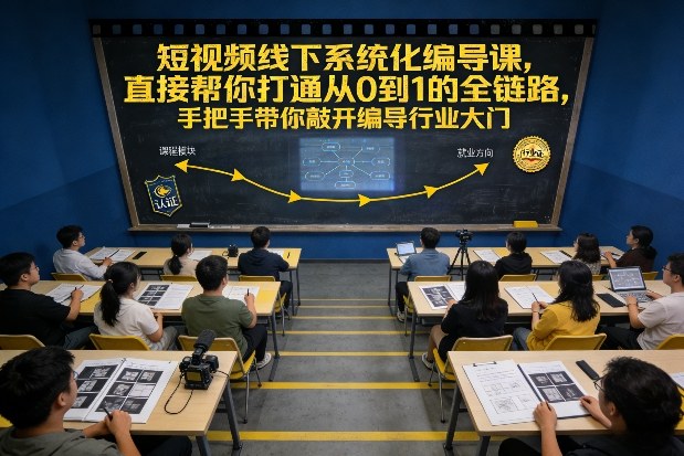 短视频线下系统化编导课,直接帮你打通从0到1的全链路,手把手带你敲开编导行业大门-金融资料分享