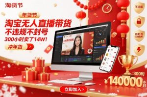 淘宝无人直播带货，不违规不封号，不需要发视频，300小时卖了14W！冲年货节【揭秘】-金融资料分享