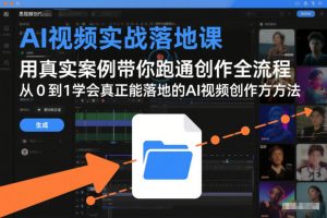 AI视频实战落地课，用真实案例带你跑通创作全流程，从0到1学会真正能落地的AI视频创作方法-金融资料分享