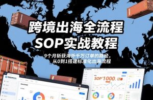 跨境出海全流程全盘托出SOP实战教程,9个月斩获海外千万订单的路径,从0到1搭建标准化出海流程-金融资料分享