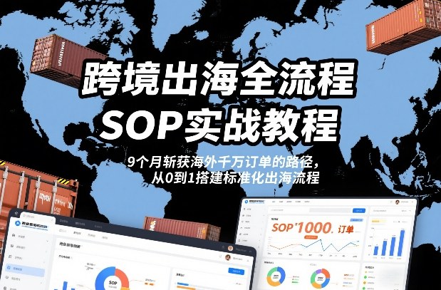 跨境出海全流程全盘托出SOP实战教程,9个月斩获海外千万订单的路径,从0到1搭建标准化出海流程-金融资料分享