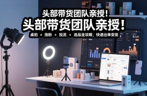 头部带货团队亲授！专业短视频实拍带货课：桌拍+涨粉+投流+选品全攻略，快速出单变现，月入2w+-金融资料分享