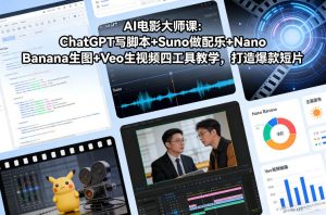 AI电影大师课:ChatGPT写脚本+Suno做配乐+Nano Banana生图+Veo生视频,打造爆款短片-金融资料分享