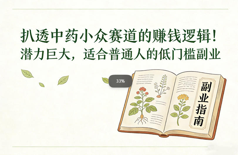 扒透中药小众赛道的賺米逻辑，潜力巨大，适合普通人的低门槛副业-金融资料分享