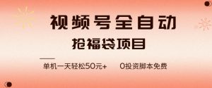 视频号全自动抢福袋，一天单机轻松50+，零成本脚本代替人工去跑【揭秘】-金融资料分享