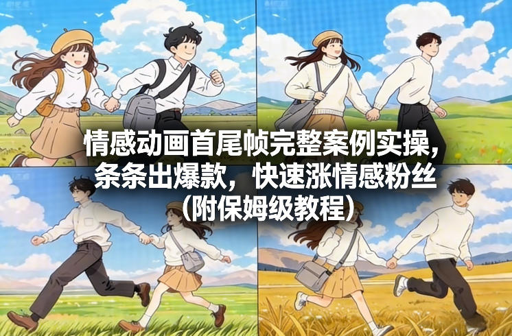 情感动画首尾帧完整案例实操，条条出爆款，快速涨情感粉丝（附保姆级教程）-金融资料分享