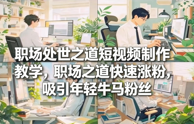职场处世之道短视频制作教学，职场之道快速涨粉，吸引年轻牛马粉丝-金融资料分享
