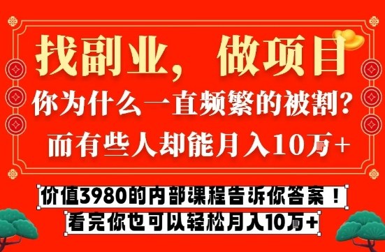 价值3980的网创内部课程,告诉你互联网创业月入10个W的秘密【揭秘】-金融资料分享