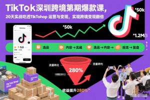 TikTok深圳跨境第2期爆款课,20天实战吃透TikTok Shop运营与变现,实现跨境变现翻倍-金融资料分享