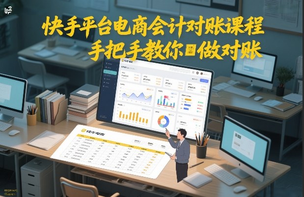快手平台电商会计对账课程,手把手教你做对账-金融资料分享