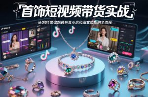 首饰短视频带货实战，从0到1带你跑通抖音小店和图文带货的全流程-金融资料分享