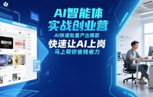 AI智能体实战创业营12月23-25号线下课，AI快速批量产出爆款，快速让AI上岗，马上帮你省钱省力-金融资料分享